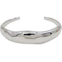 The Edit Hs Molten Sterling Plated Moulded Chunky Bangle - Silver