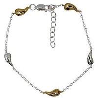 The Edit Hs Edit Teardrop 18Ct Yellow Gold Plated Sterling Silver Teardrop Station Bracelet