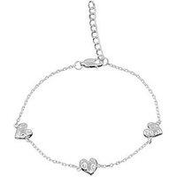 The Edit Hs Edit Hearts Sterling Silver Triple Hammered Heart Station Bracelet