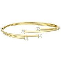H. Samuel Together Silver & 9Ct Bonded Gold Crossover Cubic Zirconia Bangle