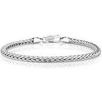 Ernest Jones Men'S Sterling 8.4" Foxtail Chain Bracelet - Silver