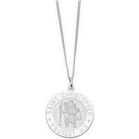 Ernest Jones Sterling Silver Men'S St Christopher Pendant