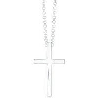 H. Samuel Sterling Silver 20" Belcher Chain & Polished Cross Pendant