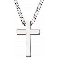 H. Samuel Sterling 20" Men'S Cross Pendant - Silver