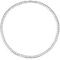 Ernest Jones Sterling 20" Flat Square Curb Chain - Silver