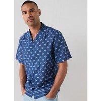 Mango Comino Short Sleeve Shirt - Medium Blue