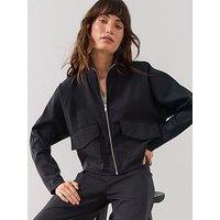 The Very Collection Scuba Utility Jacket Co-Ord - Black
