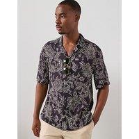 Mango Opium Short Sleeve Shirt - Black