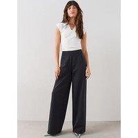 The Very Collection Scuba Wide Leg Trouser Co-Ord - Black