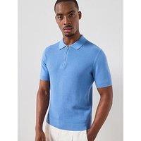 Mango Canario Short Sleeve Polo Shirt - Blue