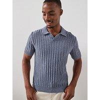Mango Estreta Short Sleeve Polo Shirt - Medium Blue