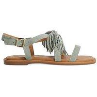 Dune London Lysia Casual Sandals - Sage Suede