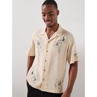 Mango Mahon Short Sleeve Shirt - Light Beige