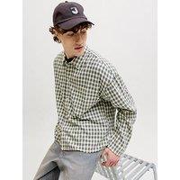 Jack & Jones Savona Austin Dobby Long Sleeve Check Shirt - Grey