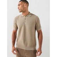Gant Cotton Texture Polo Shirt - Beige