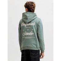 Jack & Jones Junior Boys Back Print Hoody - Green