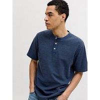Jack & Jones Premium Blu Lucas Short Sleeve Henley T-Shirt - Blue