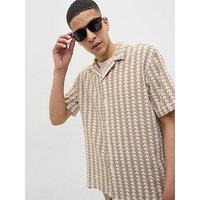 Jack & Jones Summer Luke Texture Resort Shirt - Brown