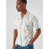 Jack & Jones Premium Drew Print Resort Shirt - Cream