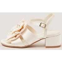 Monsoon Girls Double Bow Heeled Sandals - Light Cream