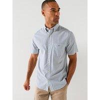 Gant Regulr Fit Poplin Striped Short Sleeve Shirt - Light Green