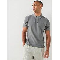 Gant Regular Fit Shield Short Sleeve Pique Polo Shirt - Grey