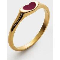 Katie Loxton Rouge Heart Ring , Gold Coated