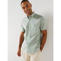 Gant Regular Fit Classic Poplin Short Sleeve Shirt - Light Green