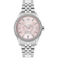 Vivienne Westwood Little Wallace Ladies Quartz Watch Pink Dial Silver Stainless Steel Case And Bracelet