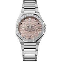 Vivienne Westwood The Aldgate Ladies Quartz Watch Pink Dial , Silver Stainless Steel Case And Bracelet