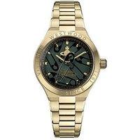 Vivienne Westwood Berwick Unisex Quartz Watch Green Dial, Gold Stainless Steel Case And Bracelet