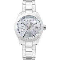 Vivienne Westwood Fenchurch Ceramica Ladies Quartz Watch Light Blue Dial White Ceramic Case And Bracelet