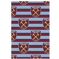 West Ham United West Ham Stripe Polar Rotary Fleece Blanket 100X150Cm