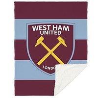 West Ham United West Ham Stripe Sherpa Blanket 120X150Cm