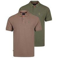 Luke 1977 New Mead 2 Pack Polo Shirts - Khaki