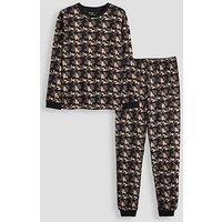 The Very Collection Boys Mono Camo Print Pyjama (3-16 Years) - Black