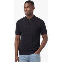 Luke 1977 Elgin Knitted Check Polo Shirt - Black
