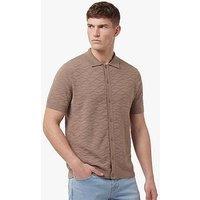 Luke 1977 Kennet Button Through Knitted Shirt - Brown