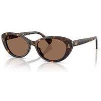 Ralph 0Ra5350U Oval Sunglasses Dark Havana Frame With Brown Lens