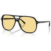 Ray-Ban Oversized Aviator Sunglasses- Black Frame With Orange Lens