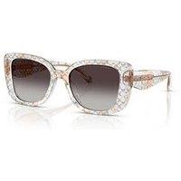 Coach Trasnparent Thick Frame Cat Eye Sunglasses With Coach Imprint