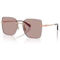 Coach Oversized Square Sunglasses- Rose Gold