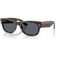 Ray-Ban Mega Wayfarer Ii Square Sunglasses Havana Frame With Blue Lens