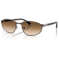 Ray-Ban 0Rb3777 Irregular Sunglasses Copper Frame With Clear Gradient Brown Lens