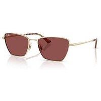 Coach Classic Gold Frame With Brown Lens Cat Eye Sunglasses- 0Hc8435U