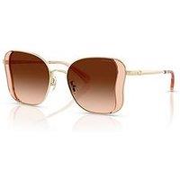 Coach 0Hc7188 Butterfly Sunglasses Champagne / Light Gold Frame With Brown Gradient Lens