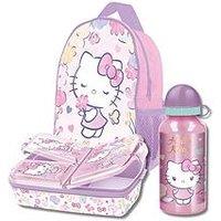 Hello Kitty Stor Insulated Bag With Straps And 400Ml Aluminium Bottle With Multi Compartment Lunch Box