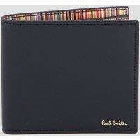 Ps Paul Smith Leather Signature Stripe Interior Billfold Wallet - Black