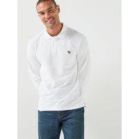 Ps Paul Smith Regular Fit Long Sleeve Zebra Polo Shirt - White
