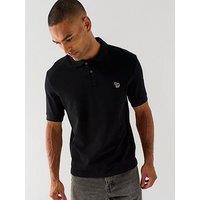 Ps Paul Smith Men'S Regular Fit Polo Shirt With Zebra Logo - Black